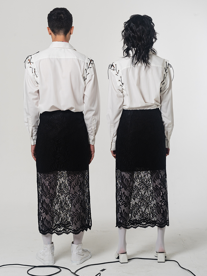 SS22 Black Brocade Skirt 311