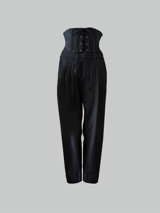 SS22 Black Cotton Trousers 201