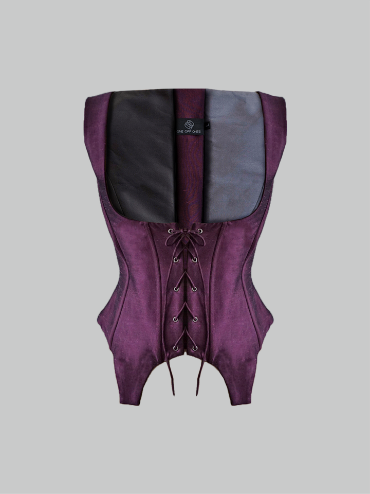 SS22 Burgundy Shantung Corset 405