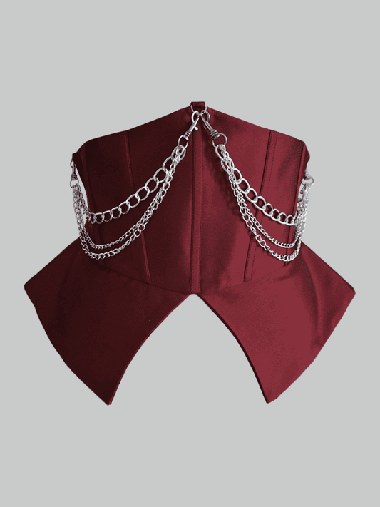 SS23 Burgundy Peplum Corset 405