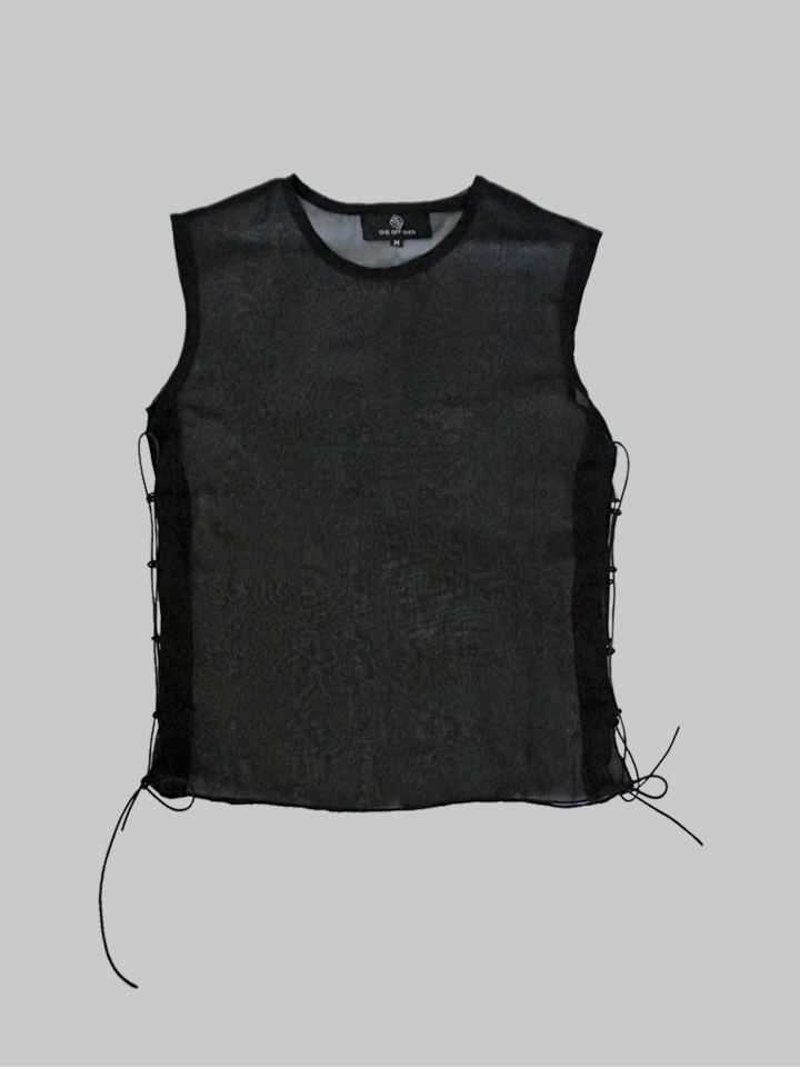 SS22 Black Chiffon Vest 511